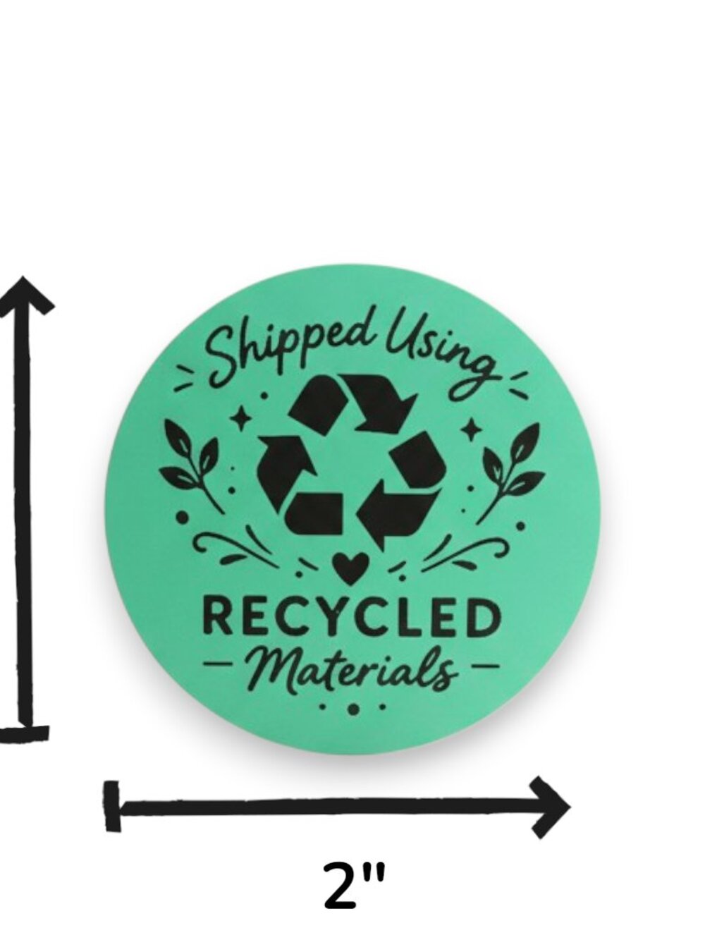 200 Recycled Shipping Stickers 2” Green Round Small Business Labels Reused Boxes - Picture 2 of 5